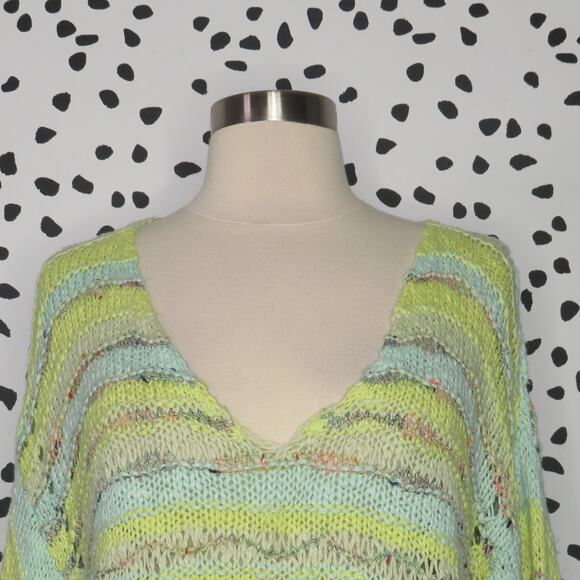 Free People Sugared Mint Lake Life Cropped Knit Pullover Sweater - Picture 4 of 12